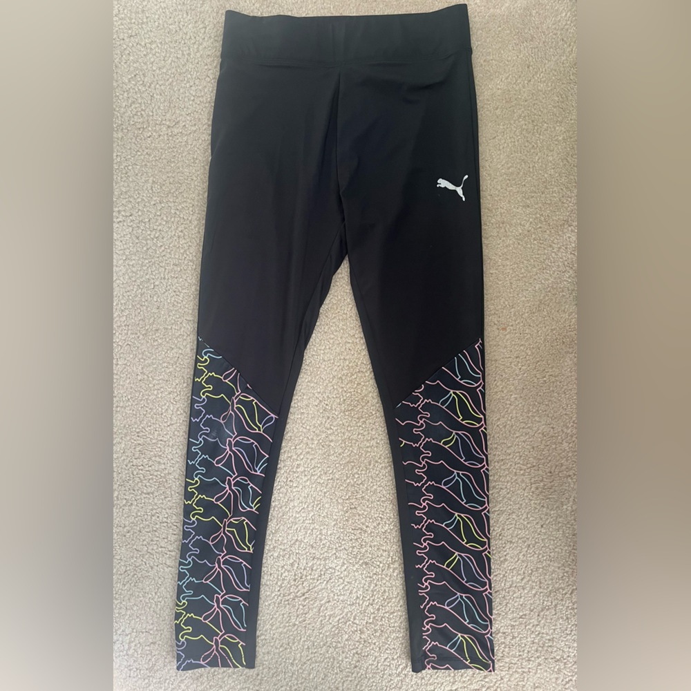 Puma Kids Leggings with Black and Multicolor Design